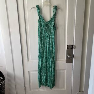 Green Floral Long Maxi Dress